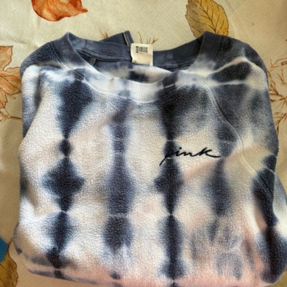 Navy PINK Crew Neck Sweatshirt MEDIUM Tie Dyed